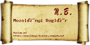 Mozolányi Boglár névjegykártya